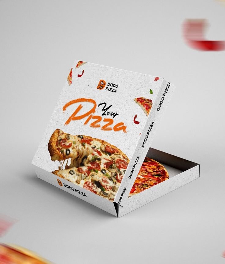 Pizza Box 8*8*2 ( Random design & colour ) Pack of 25 Pcs