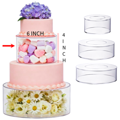 Round acrylic cake spacer.  6*4-inch