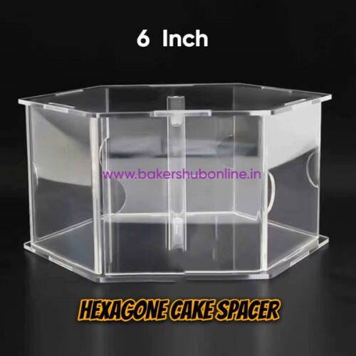hexagonal acrylic cake spacer.  6*4-inch
