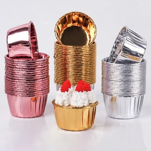 Imported Aluminium cup cake Liner 50 pcs pck