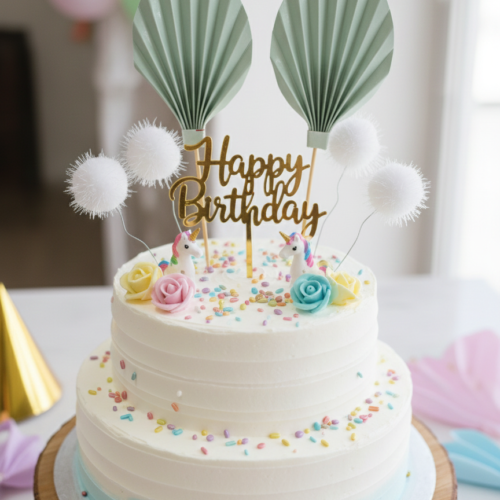 Paper Palm Leaf Artificial Cake Topper/Topper For Cake Deco