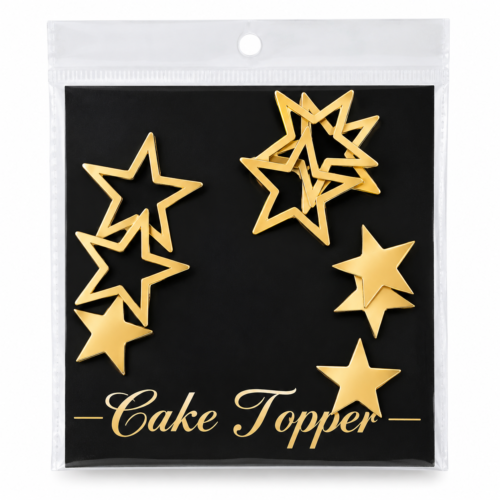 Acrylic star cutout 10 pcs golden