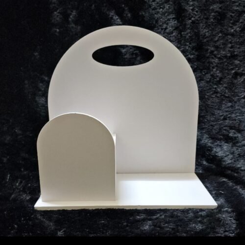 White cake and flower hamper stand, commonly used as a display tray for gifting