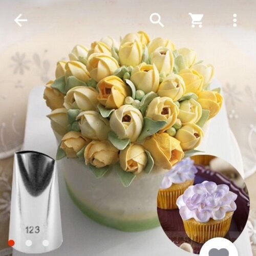 Flower 123 icing nozzle, a cake decorating tool used for piping. ( Large )