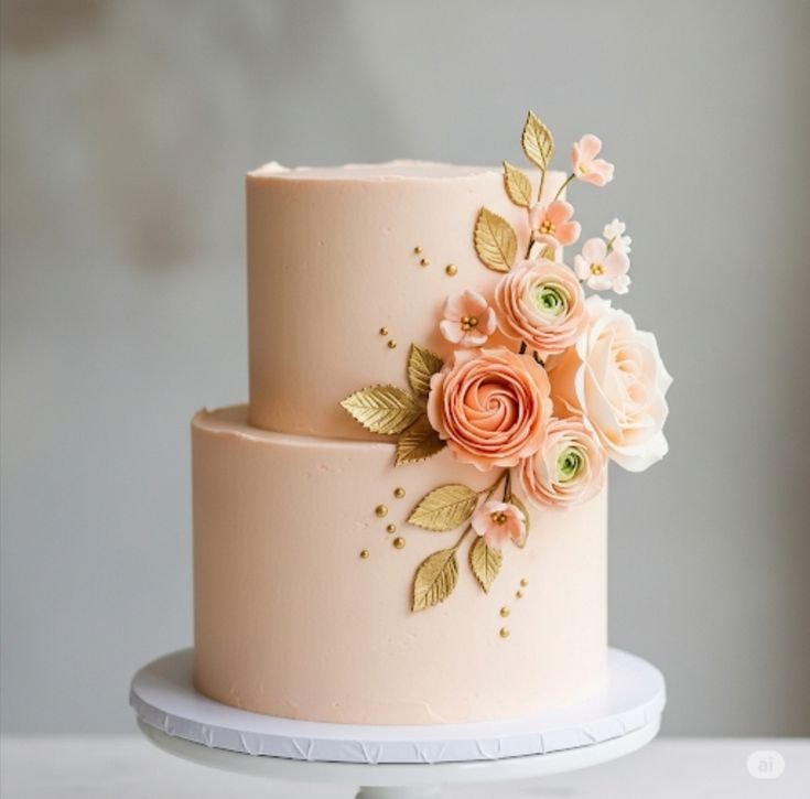 peach cake floral